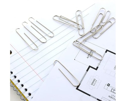 BAZIC Paper Clips Jumbo 50mm, Silver
