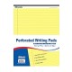Writing Pad  50 Ct. 8.5" X 11.75" Canary Perforated Writing Pad