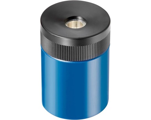 STAEDTLER pencil sharpener, premium quality sharpener with screw-on lid, prevents accidental openings, compact size for pencil case and work-station, 511 63BK (Pack of 1) , Assorted colors.