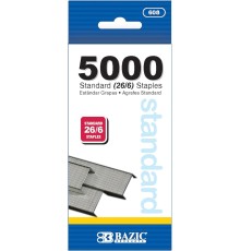  Staples Standard (26/6) 5000/Pack, Stapler Refill Standard Size Staple, Silver Colors, 1-Pack