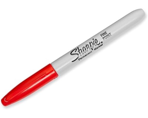 Red Sharpie Permanent Markers, Fine Point, Red, 12 Count