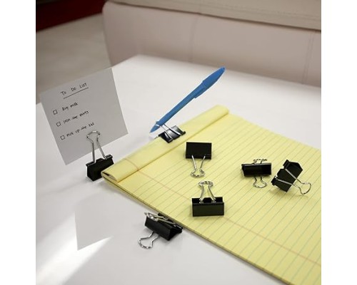  Binder Clips Small Black 3/4" (19mm), Paper Clamps Paper Clip, Paperclips for Office School Supplies Home Kitchen Storage (20/Pack), 1-Pack