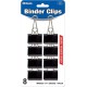  Binder Clips Medium 1 1/4" (32mm) Black, Paper Clamps Paper Clip, Paperclips for Office School Supplies Home Kitchen (8/Pack), 1-Pack