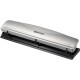 Bostitch Office Premium 3 Hole Punch, 12 Sheet Capacity, Metal, Rubber Base, Easy-Clean Tray, Silver