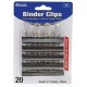  Binder Clips Small Black 3/4" (19mm), Paper Clamps Paper Clip, Paperclips for Office School Supplies Home Kitchen Storage (20/Pack), 1-Pack