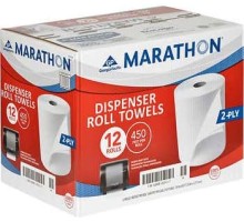 Marathon Dispenser Paper Towels, 2-Ply Recycled Brown Paper 12 Rolls