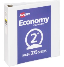 3 Ring Binder,375 Sheets 2" View Binders Organizer - White,Round Ring,1-Count