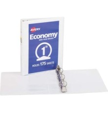  3 Ring Binder,175 Sheets 1" View Binders Organizer - White, Round Ring, ,  1-Count