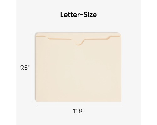 Manila Double-Top File Jackets, 2" Expansion, Letter Size, Box Of 50