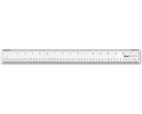 Westcott 10564 Acrylic Clear Ruler, 18 In