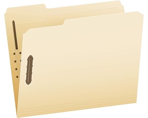  Manila Folder With 2 Embossed Fasteners, 1/3-Cut Tabs, Legal Size, Box Of 50