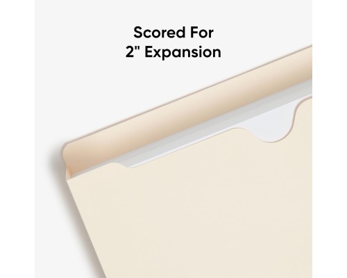 Manila Double-Top File Jackets, 2" Expansion, Letter Size, Box Of 50