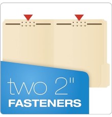  Manila Folder With 2 Embossed Fasteners, 1/3-Cut Tabs, Legal Size, Box Of 50