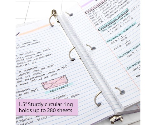 3 Ring Binder,460 Sheets 3" View Binders Organizer - White,Round Ring,1-Count