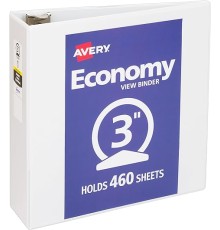 3 Ring Binder,460 Sheets 3" View Binders Organizer - White,Round Ring,1-Count