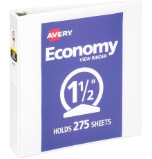 3 Ring Binder,250 Sheets 1.5" View Binders Organizer - White,Round Ring,1-Count