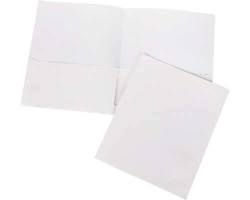Two-Pocket Letter Folder, 25 set, White