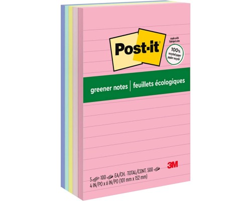 Post-it Greener Notes, 4 in x 6 in, 5 Pads, 100 Sheets/Pad, Clean Removal, Sweet Sprinkles Collection, Lined 4.9 out of 5 stars, average rating value. Read 248 Reviews. Same page link. 4.9   
