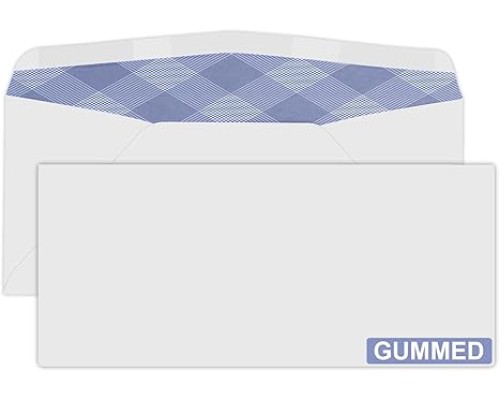 #10 Windowless Security Envelopes, PANDRI Gummed Seal Envelopes, Security Tint Pattern for Secure Mailing, Invoices and Statements, Size 4-1/8 x 9-1/2 Inch - 24 LB - 500 Count