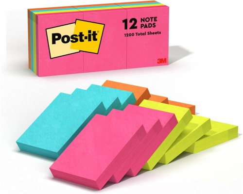 Post-it Notes, 1 3/8" x 1 7/8", Canary Collection, 100 Post-it Notes, 1 3/8" x 1 7/8", Canary Collection, 100