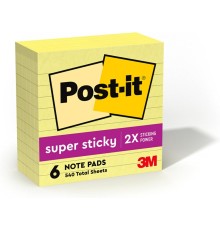 Post-it Super Sticky Notes, 4x4 in, 6 Pads, 2x the Sticking Power, Canary Yellow