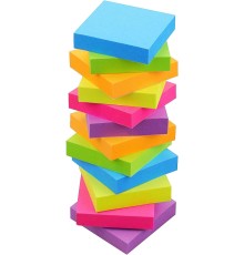 Sticky Notes 2x2, 6 Color Bright Colorful Sticky Pad, 12 Pads/Pack, 100 Sheets/Pad