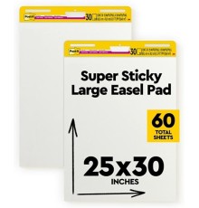Post-it Super Sticky Easel Pad 25 in x 30 in White 30 Sheets