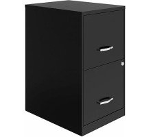 Deep 2-Drawer File Cabinet, Black