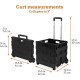 2 Wheel Utility Cart , With Telescopic Handle - Super Strong up to 80 Lbs Load Capacity, Black