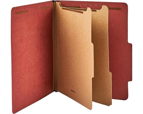 Folder with Prongs,Pressboard,2 Dividers,Letter Size,Pack of 10