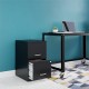 Deep 2-Drawer File Cabinet, Black