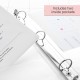 3 Ring Binder,460 Sheets 3" View Binders Organizer - White,Round Ring,1-Count