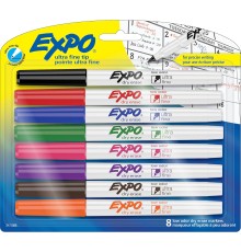 EXPO Low Odor Dry Erase Markers, Ultra-Fine Tip, Assorted Colors, 8 Count