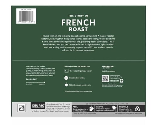 Generic Starbuck's K Cup Coffee Pods, Dark French Roast Coffee, 72ct..