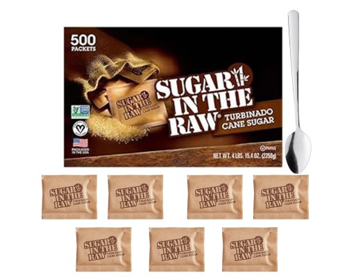 Sugar InThe Raw Packets 500 Count, Brown Sugar Packets, 