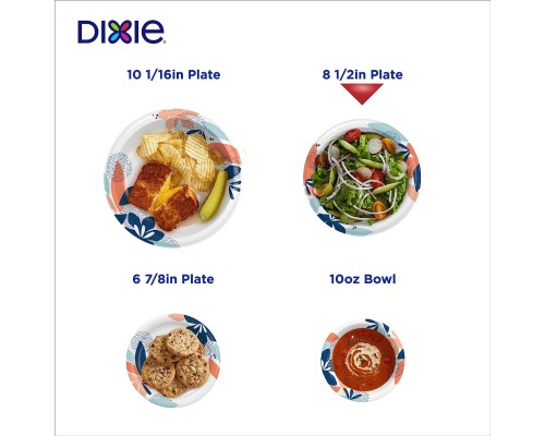 Dixie Medium Paper Plates, 8.5 Inch, 90 Count, 2X Stronger*,