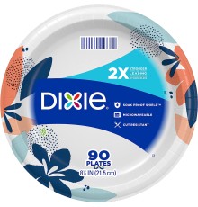 Dixie Medium Paper Plates, 8.5 Inch, 90 Count, 2X Stronger*,