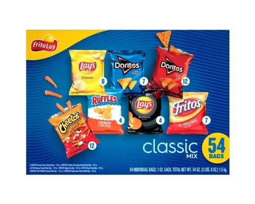 Frito Lay Classic Mix, 1 oz, Variety Pack, 54-count