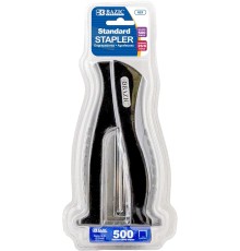 Stand-Up Stapler w/500 Staples, Full Strip Size Standard (26/6), Black Durable Desktop Staplers for Home Office School, 1-Pack
